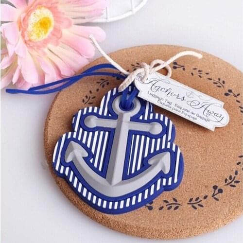 100PCS/LOT High Quality Beach Theme Anchors Away Travel Luggage Tag wedding bridal shower Favor party gifts Free shipping