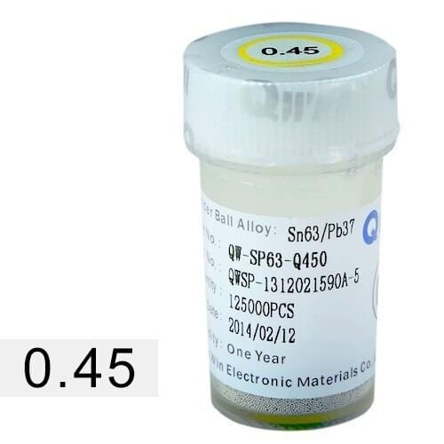 125k/bottle 0.45mm lead BGA reballing balls solder balls for BGA stencil free shipping