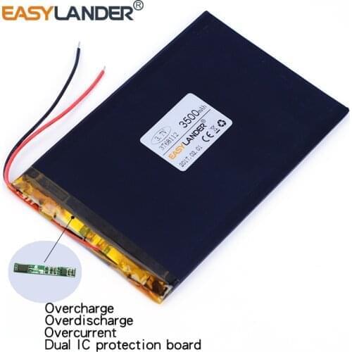 3768112 3.7V 3500mAh Rechargeable Li-Polymer Li-ion Battery For GPS PSP e-book 9" tablet pc power bank DVD Medical Devices