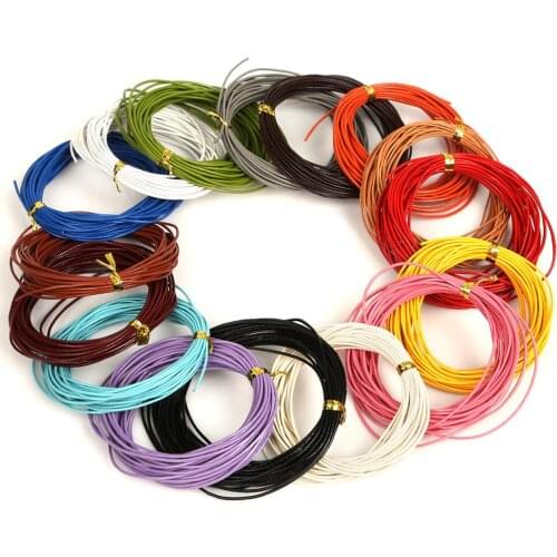 5Meters Hot Sale 1mm Round Real Leather Jewelry Cord/wire/thread/string Beading Cords For Necklace Bracelet DIY Jewelry Findings