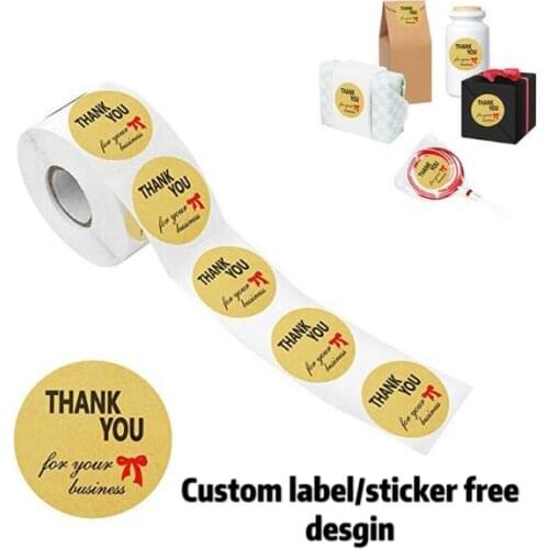 500pcs custom paper label THANK YOU Stickers DIY Cake Biscuit Baking Sealing Labels Gift Box Adhesive Sticker Scrapbooking