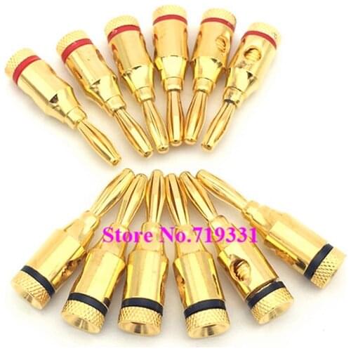 8pcs 4mm Gold-Plated Plug Banana Head Audio Speaker Cable Socket Speaker Line Amplifier Connector