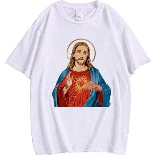 CLOOCL White Cotton T-Shirts Christianity Jesus Print Tops Caesual Short Sleeve Men Tees Harajuku T Shirts XS-7XL Dropshipping