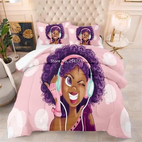 Black Girl Series Lovely Do Strange Design Fashion Down Quilt Pillowcase Bedding Adult Children Bedroom Decoration Home Textile