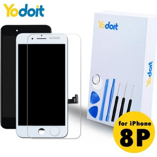 Yodoit for iPhone 8 Plus 8P Display LCD Screen Replacement Pantalla Assembly 3D Touch Repair Parts Digitizer+Tools Front Camera