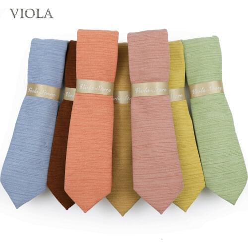 Nice Colors Orange Blue Solid 7cm Necktie Smooth Polyester Thick Fabric Men Wedding Grooms Suit Casual Cravat Gift Tie Accessory