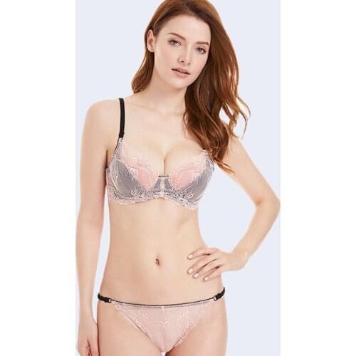 Fashion Sexy Underwear Summer European and American Fashion Lace Bra Set Ultra Thin Lace Transparent Underwear for Women