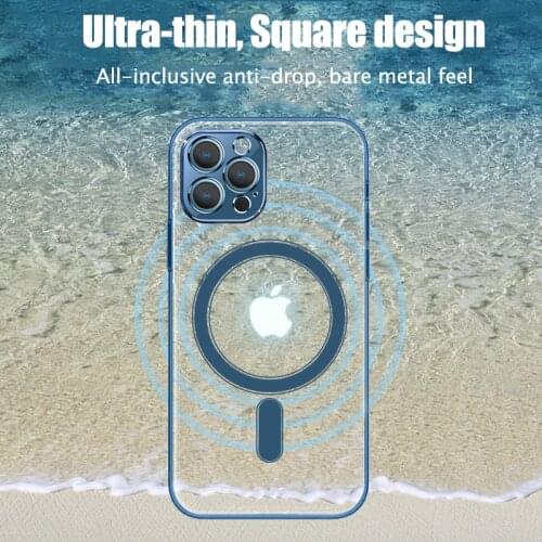 Original Magsafe Magnetic Wireless Charging Plating Case For iPhone 12 11 Pro Max 12 Mini 13 Back Phone Cover Accessories