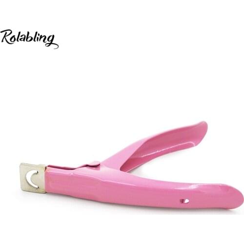 Nail Art Clipper Pink Edge Cutter U Cutting Scissors Nail Art Manicure UV Gel False Tips Clipper Cutter Cuticle Nipper Trimmer