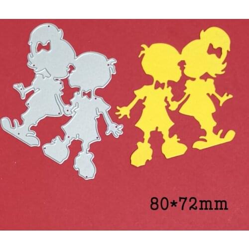 Metal cutting dies 2021 new craft cut die stencils boy play with girl Scrapbooking paper knife blade punch dies template