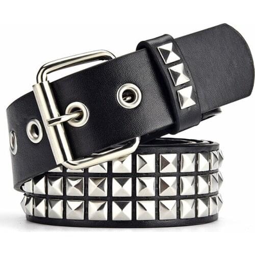 Fashion Women Belt bead rivet Belts metal pyramid straps men /women punk rock hardware jeans designer female luxury waist Belt