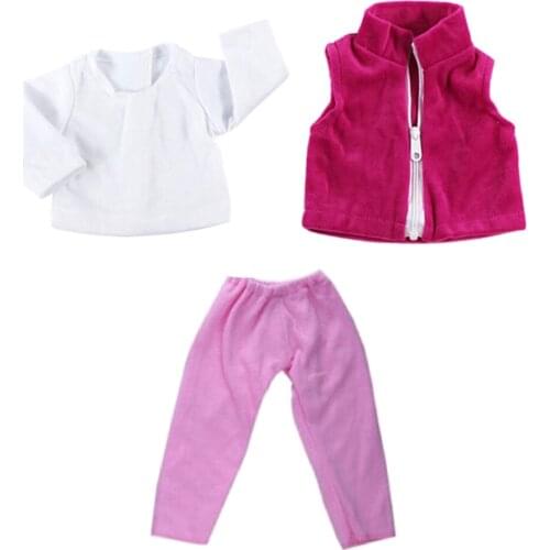 3pcs Clothes for 18 inch AG American Doll Generation Doll Outfit Shirt Trousers