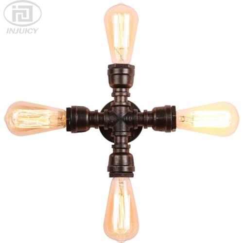 Loft Industrial Retro E27 Antique Metal Water Pipe Wall Lights Restaurant Aisle theme Cafe Lighting Decor Wall Lamp