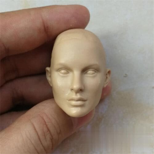 Unpainted 1/6 Scale Natalie DIY Hair Transplant Ver. Female Head Sculpt Model For Action Figure Dolls Painting Exercise No.254