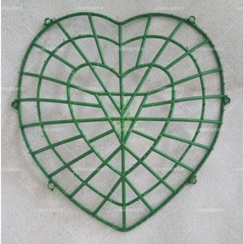 New 1 PC Peach heart Flower wall tile plastic flower shelf LOVE heart-shaped plastic grid shelf wedding flower arrangement props