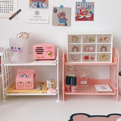 Organizer Double-layered Detachable Plastic Desktop Storage Rack for Bathroom Storage Drawers