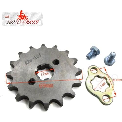 428 -17mm Front sprocket From 16 tooth chain gear hole dirt bike motorcycle scooter