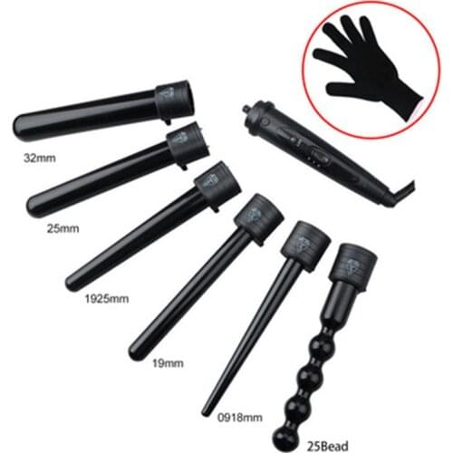 6-in-1 Curling Iron Wand Hair Curling Iron Crimp Corrugation for Hair Styling Tools 9-32mm Hair Crimper Professional Hair Curler