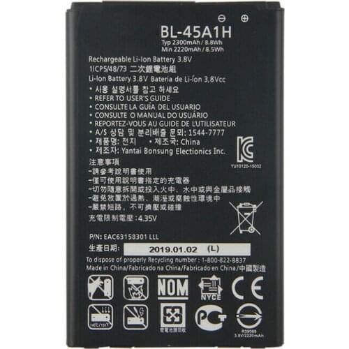 10pcs /lot 2300mAh BL-45A1H Replacement Battery For LG K10 2016 LTE K425 K428 MS428 K430DSF K430DSY F670L F670K F670S F670 Q10
