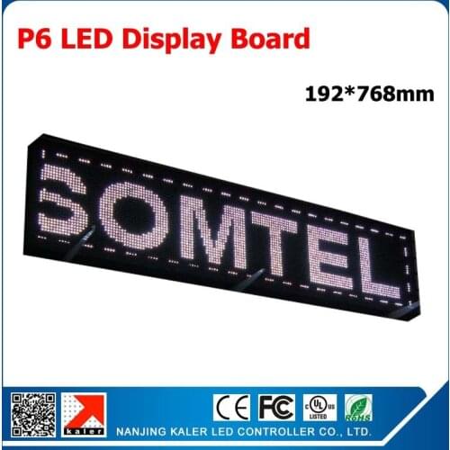 China factory programmable led display panel p6 smd rgb color high brightness indoor text advertising led signboard 192*768mm