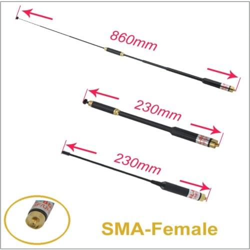 PRYME AL-800 SMA-F Telescopic VHF/UHF High Gain Extendable Antenna for Kenwood TYT TC-368 TC-500 BaoFeng UV-5R GT-3 UV-82 BF-F8