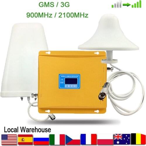 Signal Booster 2G 3G 4G Tri-Band GSM 900 + DCS/LTE 1800(Band 3)+ UMTS/WCDMA 2100(Band 1) Mobile Signal Repeater Cellular Amplifier