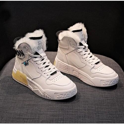 Genuine Leather Fashion Winter Boots Woman Shoes For Ankle Rock Thick Sole Hip Hop Streetwear Woman Sneakers Boots