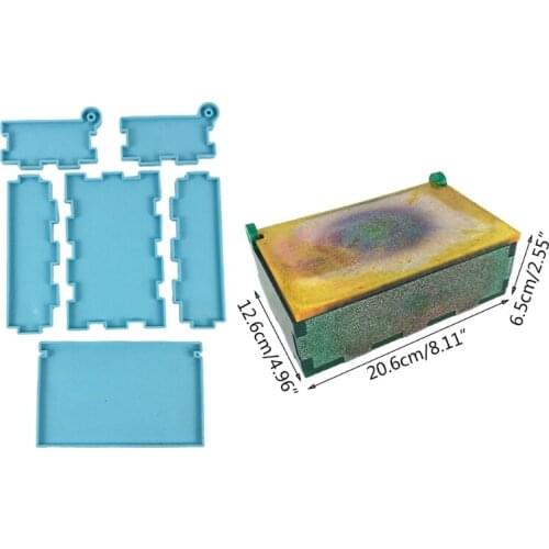 1 Set Domino Storage Box Epoxy Resin Mold Container Silicone Mould DIY Crafts LX9E