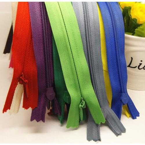 10pcs Nylon 70cm length Close-end invisible Zippers 23 colors for Tailor Sewing bags pillows Garment Accessories Sewing Fabric