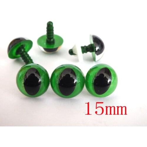 100pcs 15 mm safety eyes animal eyes green color Safety Eyes/Plastic Cat Doll eyes