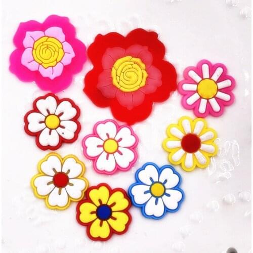 100PCS/Lot Accessories Crafts Gadgets Flower Icon Flat Back Silicone Trinkets For DIY Phone Case Jewelry Embellishments Badgets