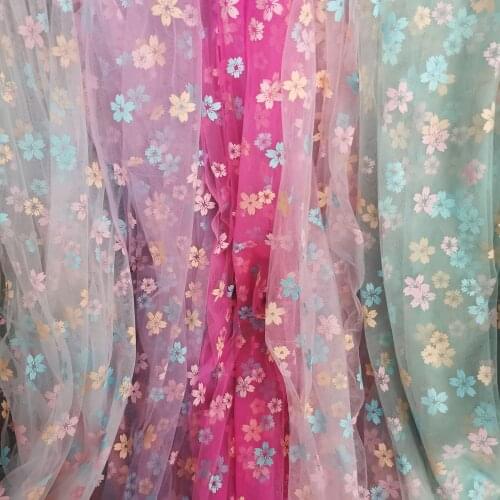 150*100cm Cherry Blossom Flower Tulle Mesh DIY Handmade Birthday Party Decoration Dress Fabrics for Wedding Skirt Summer Sew