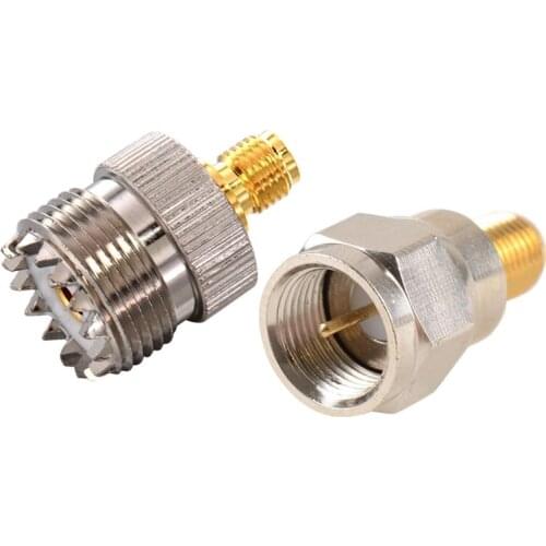 2 Pcs Adapter:1 Pcs Adapter UHF Female SO-239 To SMA Female Alloy RF Coaxial Converter & 1 Pcs RF Coaxial Coax Adapter SMA Femal