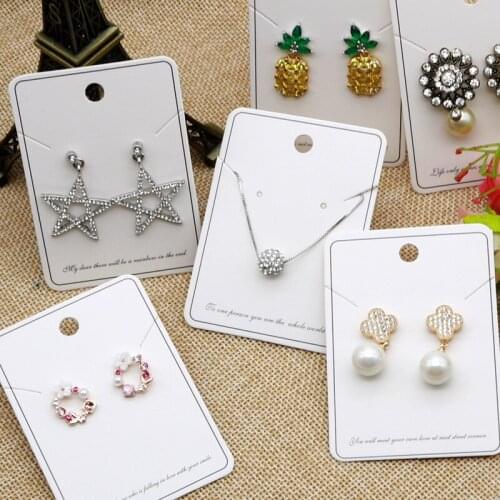 5*7cm Blank Earring Necklace Card Jewelry Packing & Display 100pcs/lot White Jewelry Earing Stud/Drop Packing Display Card