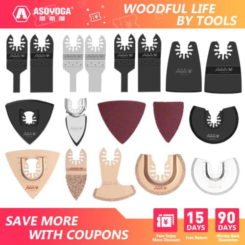 ASOYOGA Various Quick Release Oscillating Multitool Saw Blade Electric Trimmer Blade Oscillated Saw Accessorie Metal Wood Cutter