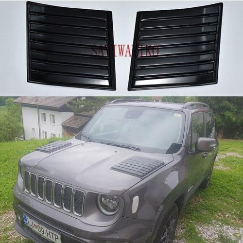 Car sticker 2pcs for Jeep Renegade 2019 ABS Decorative Air Flow Intake Scoop Bonnet Vent Cover