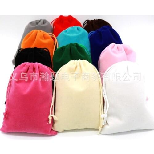 50Pcs/Lot Drawstring Velvet Sachet 9x12cm Pouches Jewelry Gift Display Packing Bags Christmas Wedding Party Candy Packaging Bag