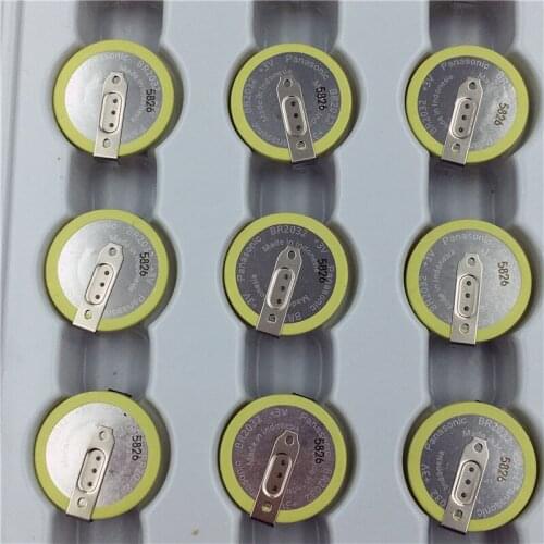 20pcs/lot Panasonic BR2032 High Temperature Resistant Battery 3V Lithium Button Batteries Cell BR2032/HFN with Soldering feet