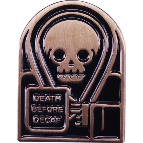 Skull lapel pin creative coffee lovers Gothic art decor