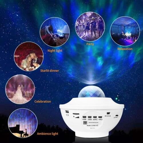 Colorful LED Starry Sky Galaxy Projector Bluetooth-compatible Star Night Light Romantic Projection Decoration Lamp Child Gifts