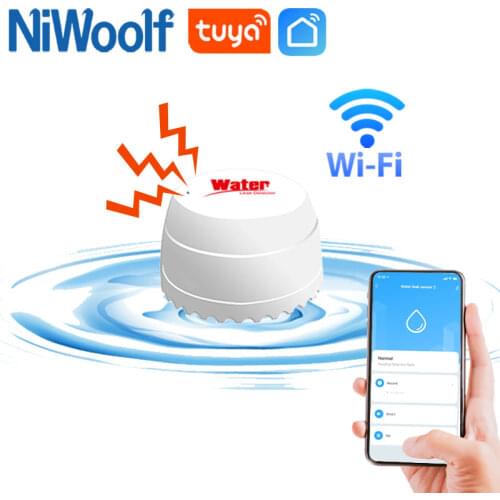 Tuya Smart Life WiFi Water Leakage Sensor or Home Alarm flood Alert Overflow Water Detector Compatible With Tuyasmart APP