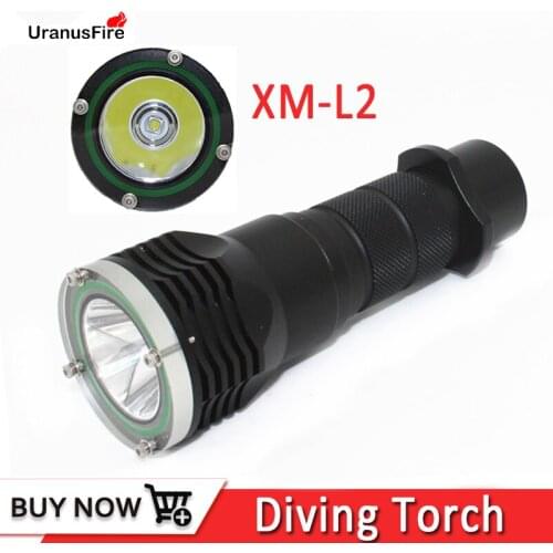 Scuba Diving Torch 2000 Lumen XML-L2 LED Diving Flashlight Lantern Waterproof Flash Light Lamp +18650 Battery + Charger