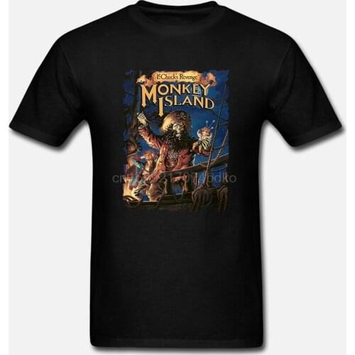 Printed Men T Shirt Cotton O-Neck tshirts Monkey Island 2 Short-Sleeve Women T-Shirt