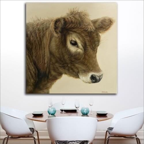Large size Printing Oil Painting Gentle Calf Warm decorative art canvas prints pictures for living room and bedroom No Frame