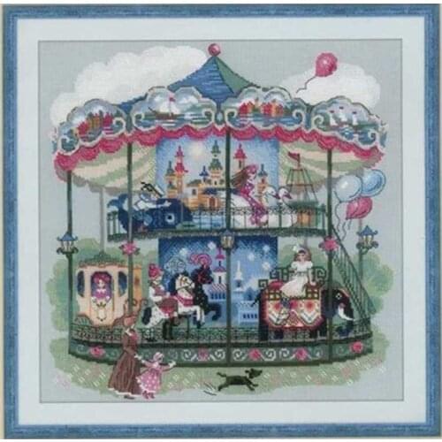 Carousel patterns counted 11CT 14CT DIY Cross Stitch Sets wholesale Cross-stitch Kits Embroidery Needlework