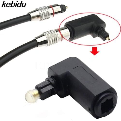 Kebidu Newest Gold Plated Square to Square 90 Degree Male to Female Right Angle Digital Audio Adapter Optical 360 Rotates