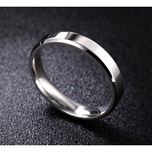 MOREDEAR 4mm 6mm 8mm Bright and Dull Polish Silver Color Titanium Ring For Men and Women Couple Ring