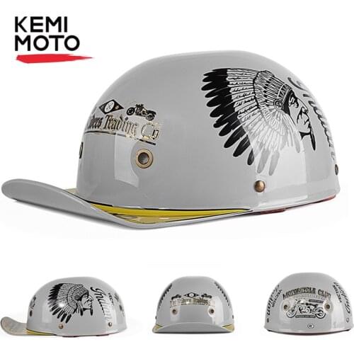 Motorcycle Helmets Leather Cycling Bike Scooter Half Protective Helmet Hard Hat Safety Unisex Racer Helmet Baseball Cap Style