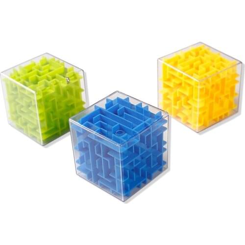 Novel Maze Cube Hand Toy 3D Stereo Mini Maze Rolling ball Challenging toys kids Rotating Puzzle Game learning & educational toys