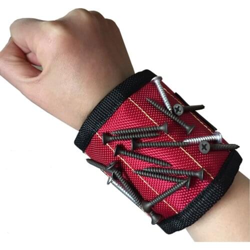 Magnetic Wristband Tool Bag 3 Magnet Electrician Wrist Tool Belt Screws Nails Drill Bits Bracelet for Repair Tool